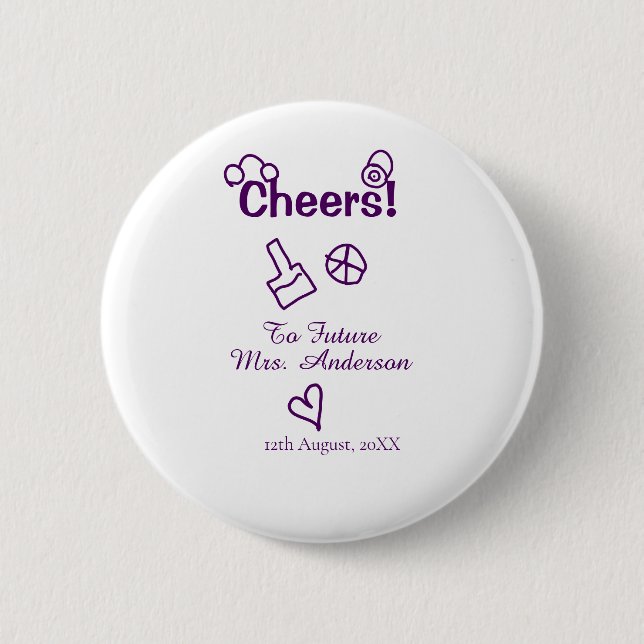 Chapa Redonda De 5 Cm Felicidades a la futura Sra. agregar nombre de la  (Anverso)