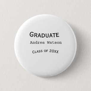 Chapa Redonda De 5 Cm Felicidades graduado nombre promoción de 20XX tipo