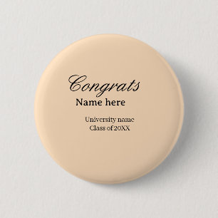 Chapa Redonda De 5 Cm Felicidades graduado nombre universidad promoción