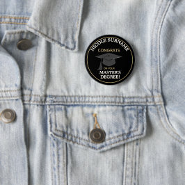 Chapa Redonda De 5 Cm ¡Felicidades Graduado! Título de máster personaliz