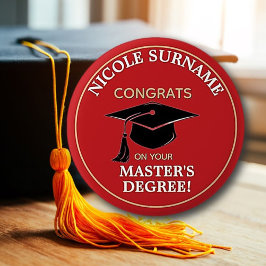 Chapa Redonda De 5 Cm ¡Felicidades Graduado! Título de máster personaliz