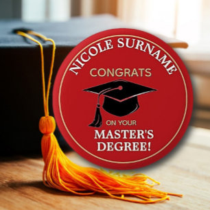Chapa Redonda De 5 Cm ¡Felicidades Graduado! Título de máster personaliz