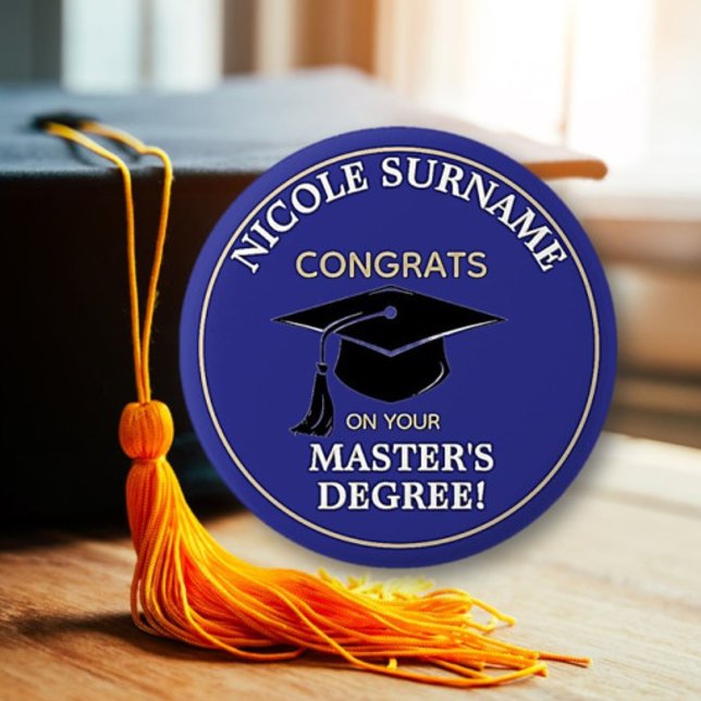 Chapa Redonda De 5 Cm ¡Felicidades Graduado! Título de máster personaliz (Subido por el creador)