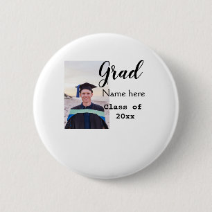 Chapa Redonda De 5 Cm felicitación por foto de graduado añada tu nombre