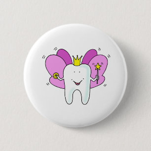 Chapa Redonda De 5 Cm Felicitaciones a la princesa de los dientes