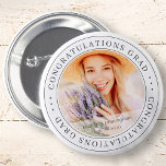 Chapa Redonda De 5 Cm Felicitaciones Grad Modern Simple Elegant Photo<br><div class="desc">Este diseño simple y clásico está compuesto por tipografía de la síspera y agrega una foto personalizado.</div>