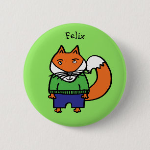Chapa Redonda De 5 Cm Felix el Zorro Personalizado