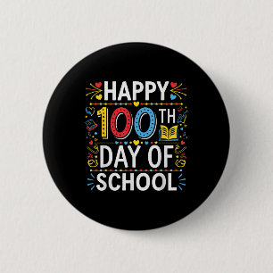Chapa Redonda De 5 Cm Feliz 100° Día De La Escuela 100 Días De Escolares