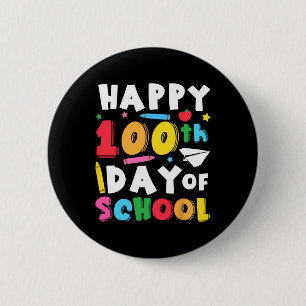 Chapa Redonda De 5 Cm Feliz 100° Día De Los Niños Maestros 100 Días Ki