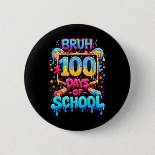 Chapa Redonda De 5 Cm Feliz 100 Días De Escuela Béisbol Drip 100º Día O