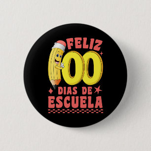 Chapa Redonda De 5 Cm Feliz 100 Dias De Escuela Groovy 100 días Español