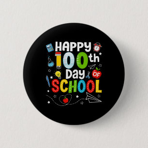 Chapa Redonda De 5 Cm Feliz 100 Días De Escuela Maestro 100 Días De Escu