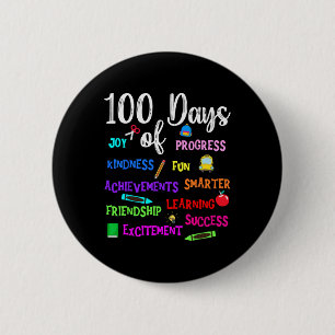 Chapa Redonda De 5 Cm Feliz 100 días de escuela maestro niño niño niña j