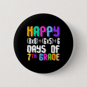 Chapa Redonda De 5 Cm Feliz 100 Días De Profesor De Matemáticas De 7º Gr