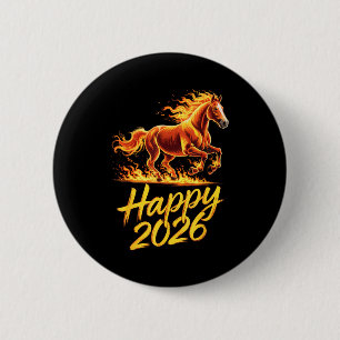 Chapa Redonda De 5 Cm Feliz 2026 Año del Caballo Nuevo Año Chino Zodiaco