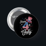 Chapa Redonda De 5 Cm Feliz 4 De Julio Bandera Patriótica Estadounidense<br><div class="desc">Feliz 4 De Julio Bandera Patriótica Estadounidense EEUU</div>