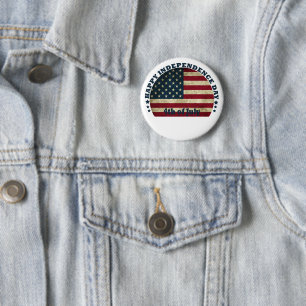 Chapa Redonda De 5 Cm Feliz 4 de julio, día de la independencia