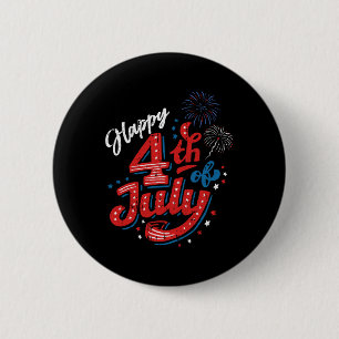 Chapa Redonda De 5 Cm Feliz 4 de julio Día de la Independencia Patriótic