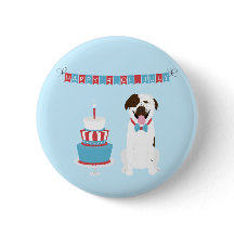 Feliz 4 de julio Perro Rojo Azul Blanco