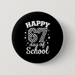 Chapa Redonda De 5 Cm Feliz 67º día de escuela estudiantes maestro niños