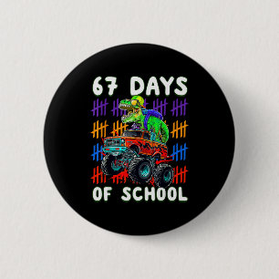 Chapa Redonda De 5 Cm Feliz 67 Días De Colegio 67º Día Más Inteligente S