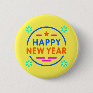 Chapa Redonda De 5 Cm "Feliz Año Nuevo"