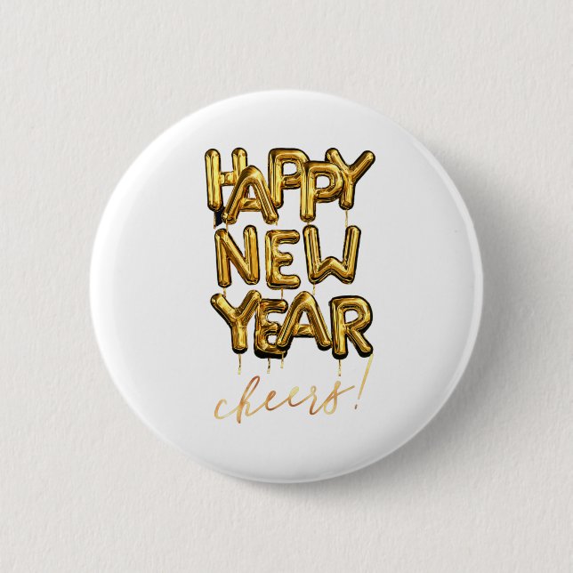 Chapa Redonda De 5 Cm Feliz Año Nuevo (Anverso)