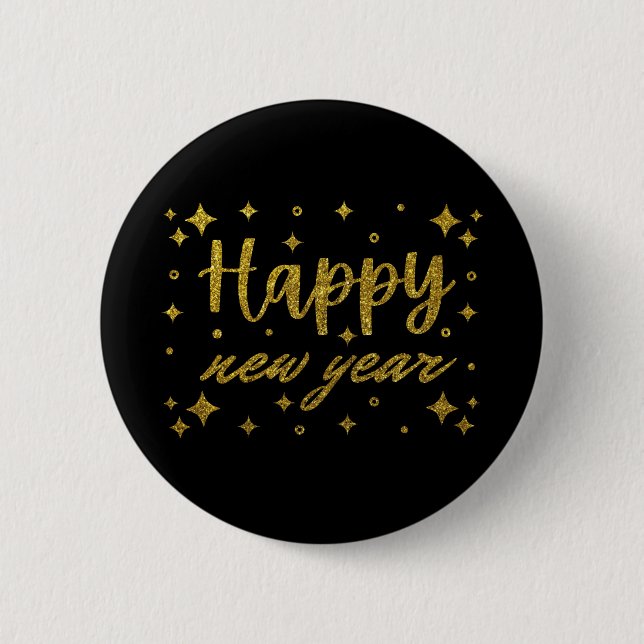 Chapa Redonda De 5 Cm Feliz Año Nuevo (Anverso)