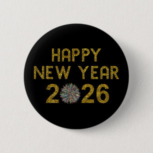 Chapa Redonda De 5 Cm Feliz Año Nuevo 2026