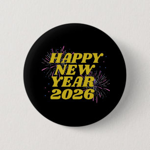 Chapa Redonda De 5 Cm Feliz Año Nuevo 2026