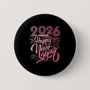 Chapa Redonda De 5 Cm Feliz Año Nuevo 2026 Fiesta de carga de fuegos art