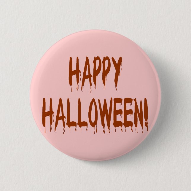 Chapa Redonda De 5 Cm Feliz Bloody Halloween (Anverso)