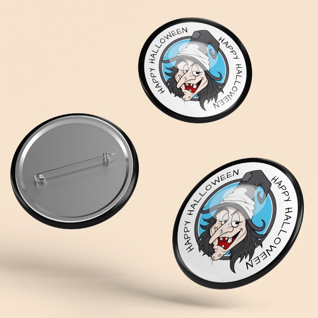 Chapa Redonda De 5 Cm Feliz Bruja de Halloween (Subido por el creador)