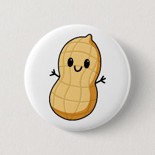 Chapa Redonda De 5 Cm Feliz Cacahuete Kawaii De Dibujos Animados – Nuez 