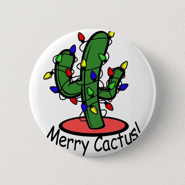 Chapa Redonda De 5 Cm Feliz cactus (Anverso)