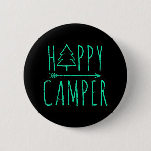 Chapa Redonda De 5 Cm Feliz Camper Camping
