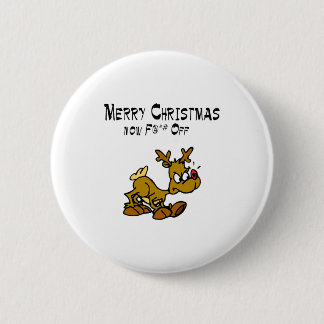 Chapa Redonda De 5 Cm Feliz Chrismas ahora F*ck apagado