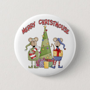 Chapa Redonda De 5 Cm Feliz Christmouse
