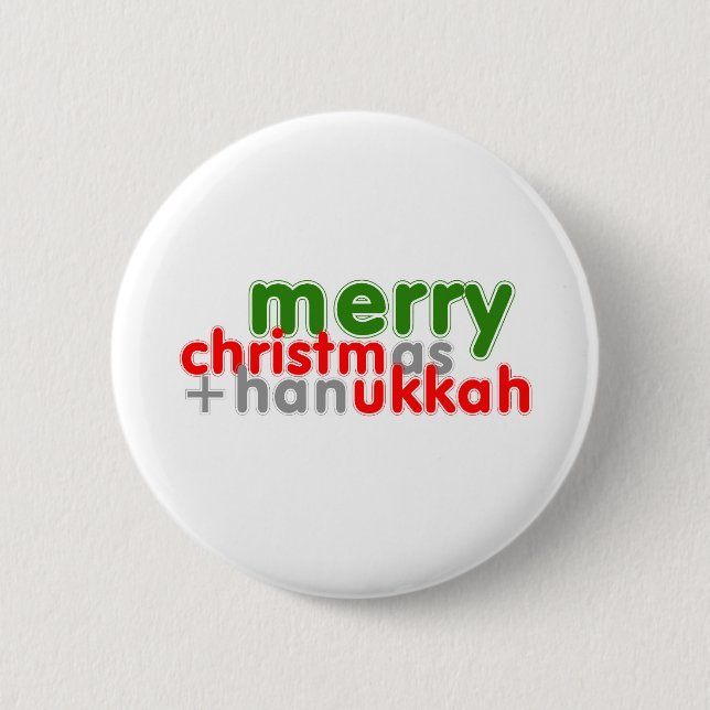 CHAPA REDONDA DE 5 CM FELIZ CHRISTMUKKAH (Anverso)