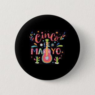 Chapa Redonda De 5 Cm Feliz Cinco De Mayo México Fiesta Taco Guitarra Ci