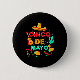Chapa Redonda De 5 Cm Feliz cinco de mayo vamos a fiesta mexicana hombre