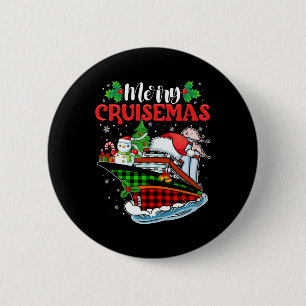 Chapa Redonda De 5 Cm Feliz Crucero de Navidad Diversión de Navidad Fami
