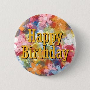 Chapa Redonda De 5 Cm Feliz cumpleaños