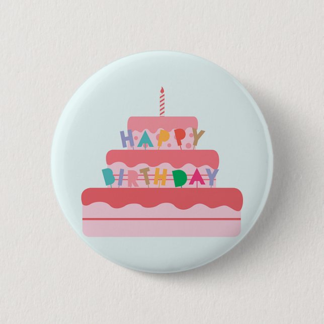 Chapa Redonda De 5 Cm Feliz cumpleaños (Anverso)