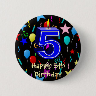 Chapa Redonda De 5 Cm Feliz cumpleaños 5 