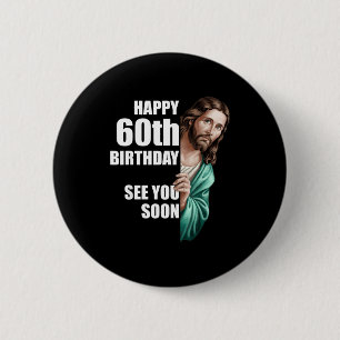 Chapa Redonda De 5 Cm Feliz Cumpleaños 60 Nos vemos pronto Diseño de Jes