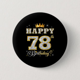 Chapa Redonda De 5 Cm Feliz cumpleaños 78 78 años mujeres hombres cumple