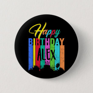 Chapa Redonda De 5 Cm Feliz Cumpleaños Alex Regalo Personalizado Nombre