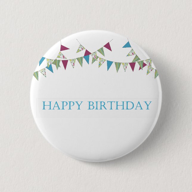 Chapa Redonda De 5 Cm Feliz cumpleaños - azul (Anverso)
