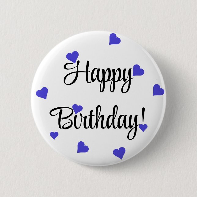 Chapa Redonda De 5 Cm Feliz cumpleaños corazón simple (Anverso)